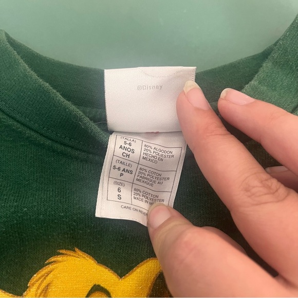 Vintage Y2K Disney Lion King Simba green sweatshirt size 6 - Picture 4 of 5